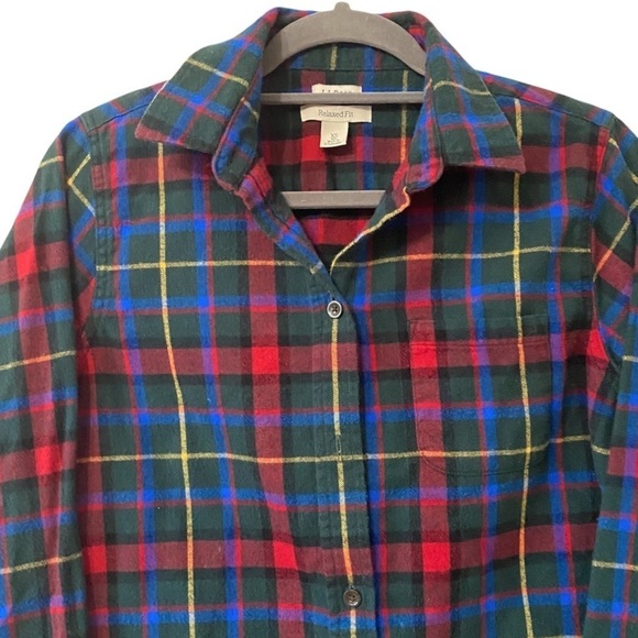 L.L. BEAN Plaid 100% Cotton Button Down Long Sleeve Flannel Over Shirt - Picture 3 of 8
